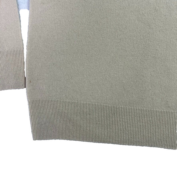 Zara Sweater Womens Medium Turtleneck Oatmeal Knit 100% Wool Lightweight - Picture 7 of 8